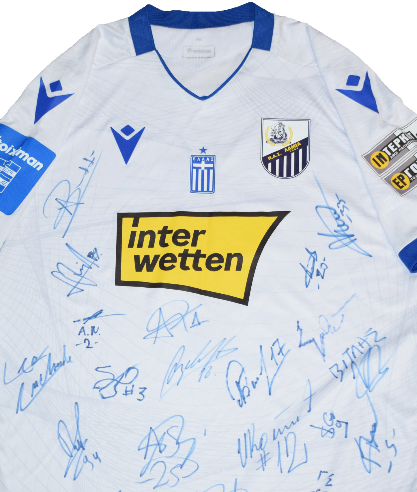 Bykov Matchworn and Signed by Squad Pas Lamia 2024/25 Away kit Medium