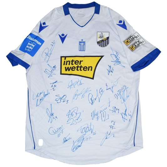 Bykov Matchworn and Signed by Squad Pas Lamia 2024/25 Away kit Medium