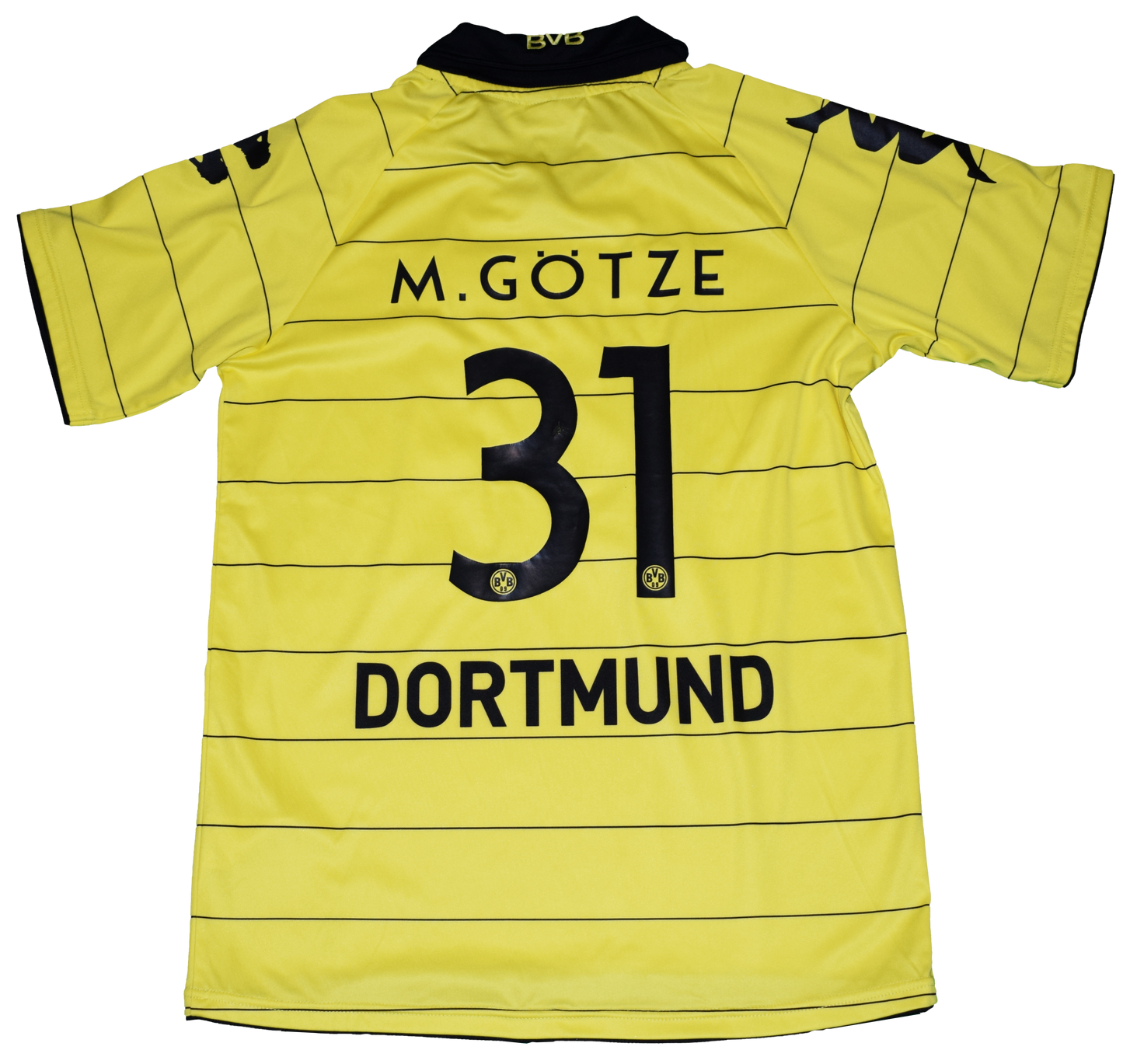 Borussia Dortmund 2010/11 Home kit with Official Götze Print YXXL (Kids)