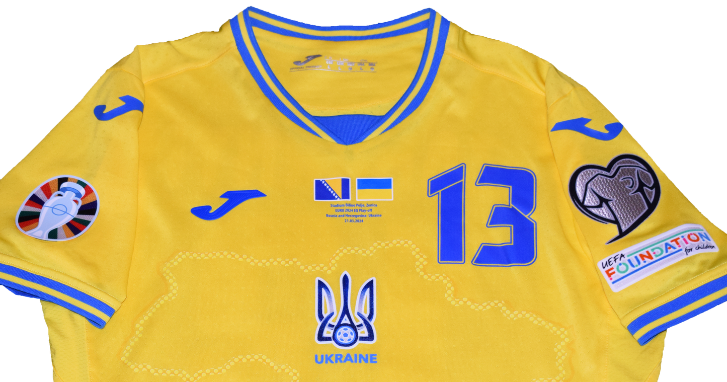 Zabarnyi Matchworn Ukraine 2024 Home kit Large