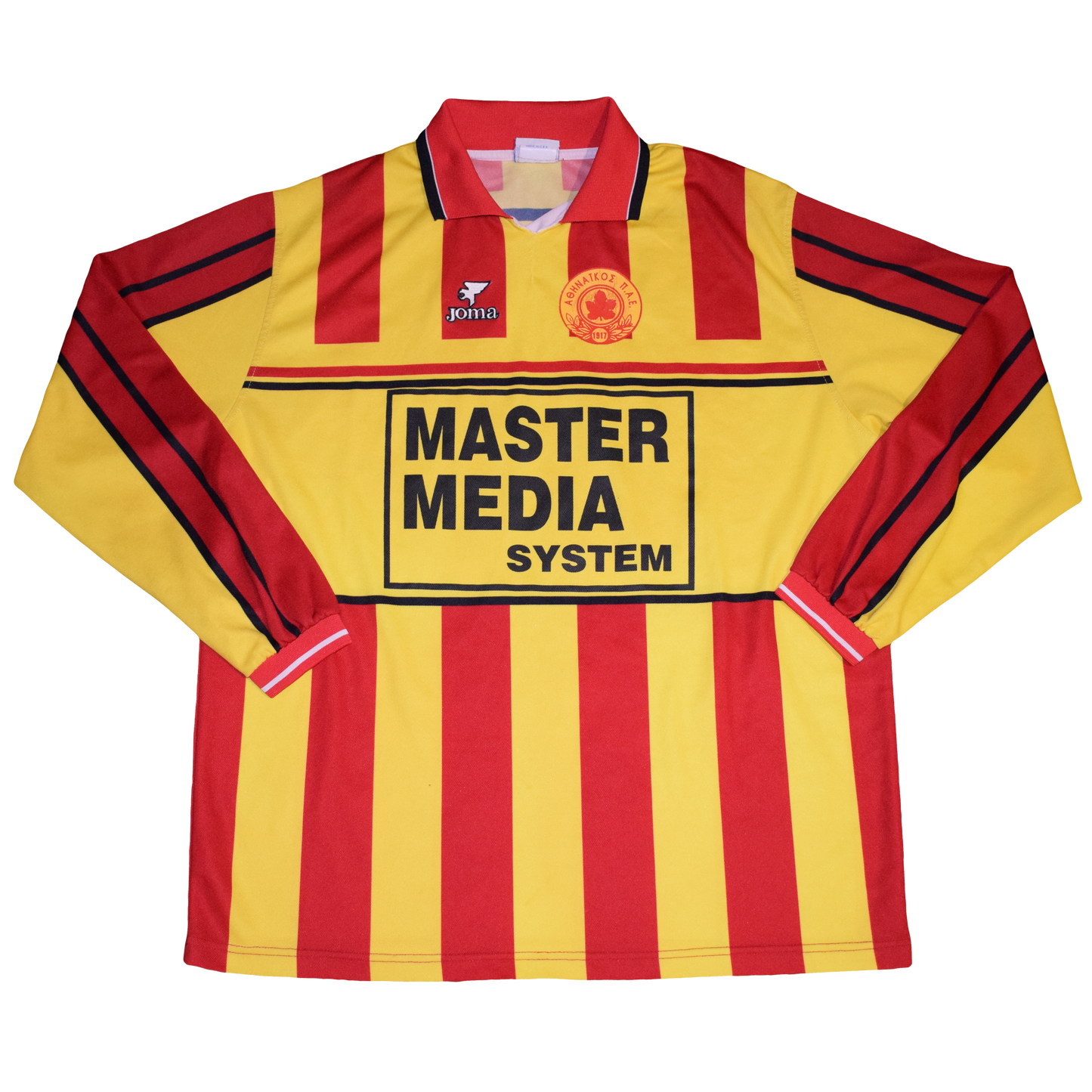 Αθηναϊκός 2001/02 Εντός έδρας εμφάνιση με τύπωμα Κοσιφολόγου, μεγάλη μακρυμάνικη