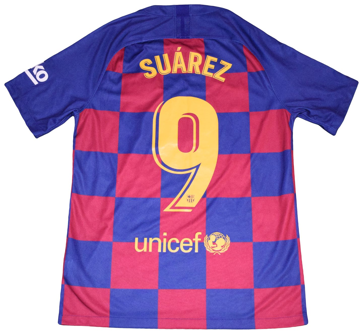 Barcelona 2019/20 Home kit with Official Suarez Print Medium
