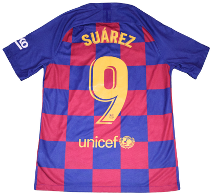 Barcelona 2019/20 Home kit with Official Suarez Print Medium
