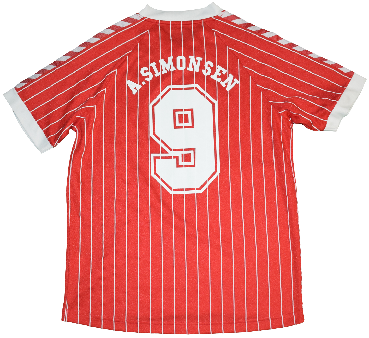 Denmark 1982 Home kit Remastered with Official Simonsen Print Medium