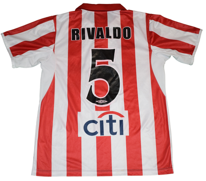 Olympiacos 2004/05 Home kit with Official Rivaldo Print Medium