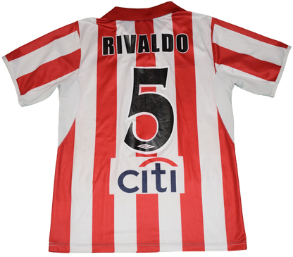 Olympiacos 2004/05 Home kit with Official Rivaldo Print Small