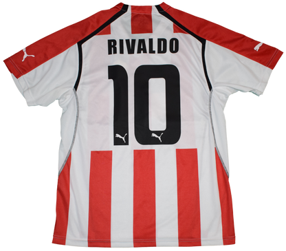 Olympiacos 2005/06 Home kit with Official Rivaldo Print Large