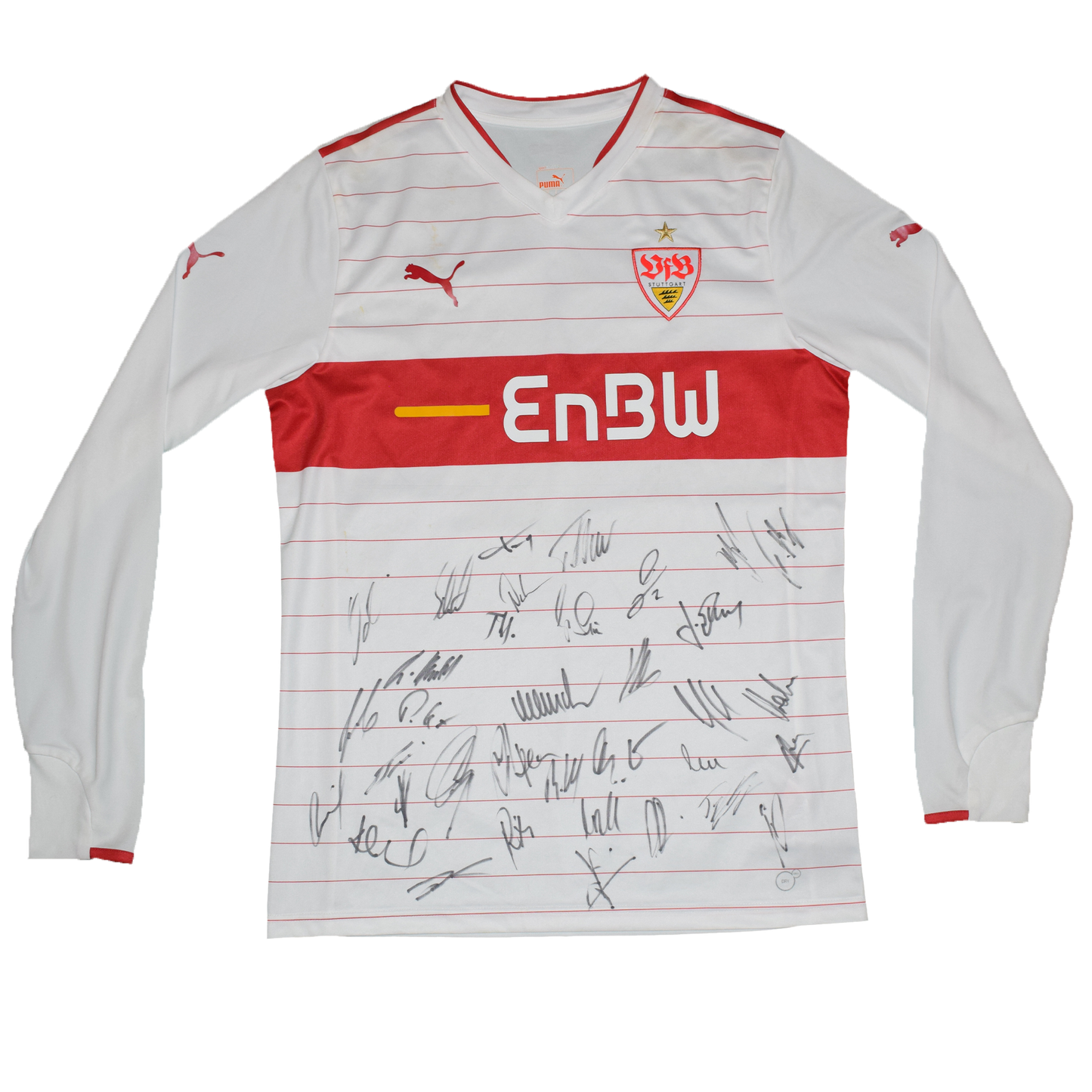 Stuttgart 2013/14 Home kit Signed by all squad Longlsleeve Large