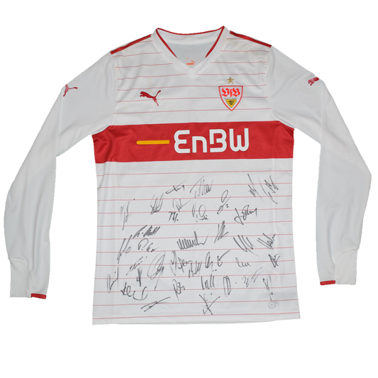 Stuttgart 2013/14 Home kit Signed by all squad Longlsleeve Large